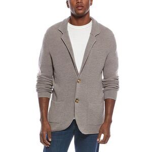 Kier + J Mens Waffle Stitch Wool Blazer, Beige